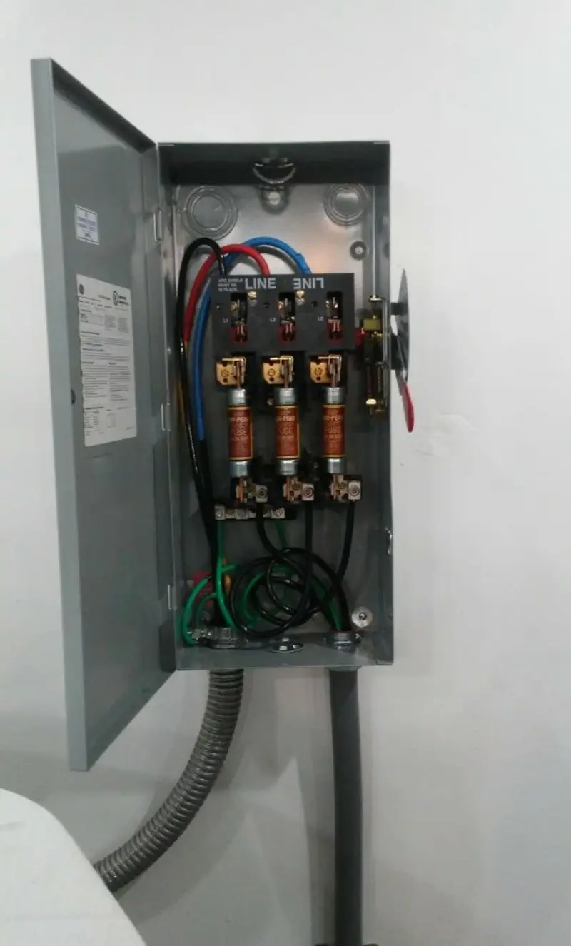 Three-phase disconnect switch installed for Electrical Wiring & Rewiring in Crownpoint
